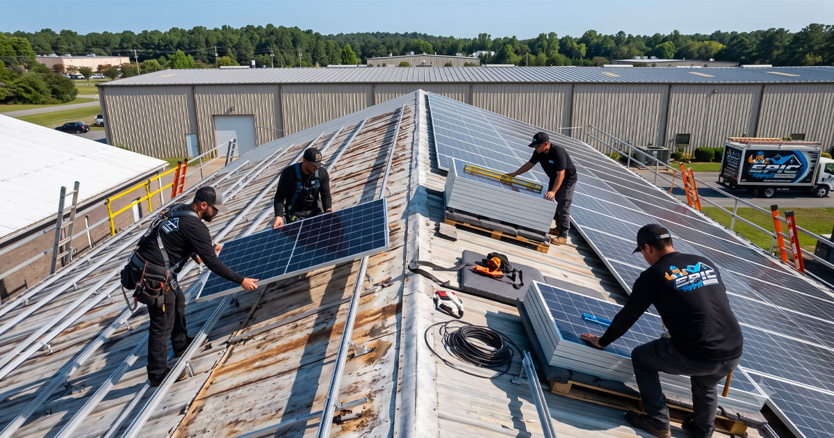 Solar panels installed on a residential roof