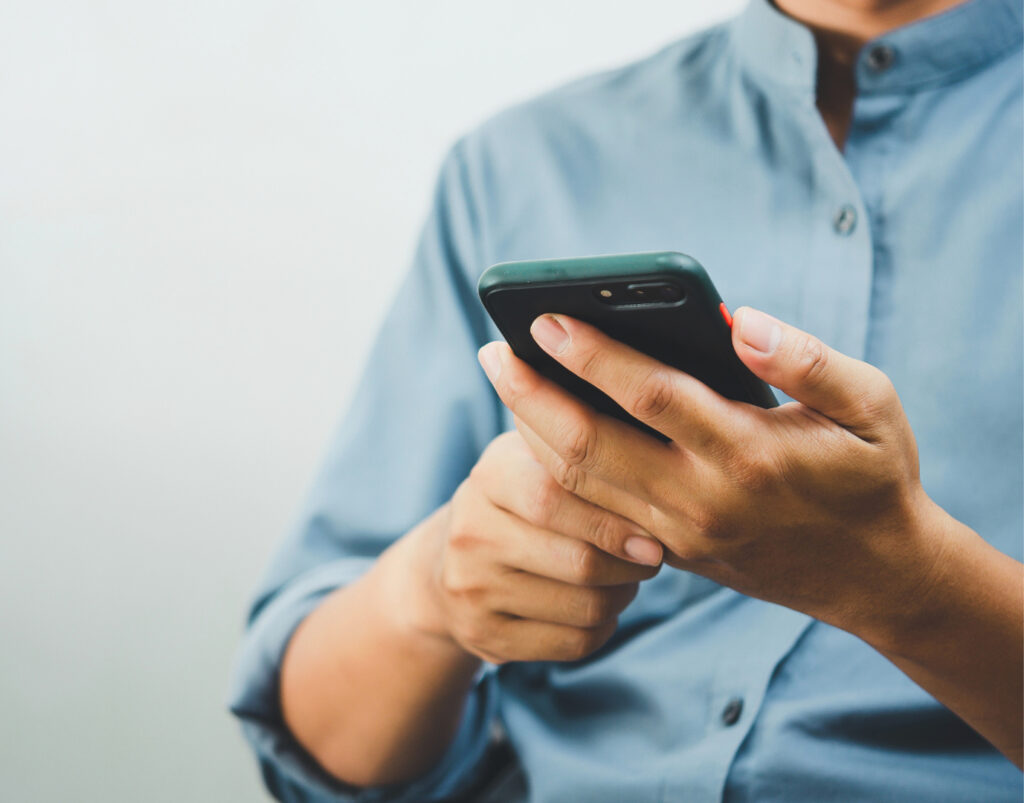 a man checking his notification
