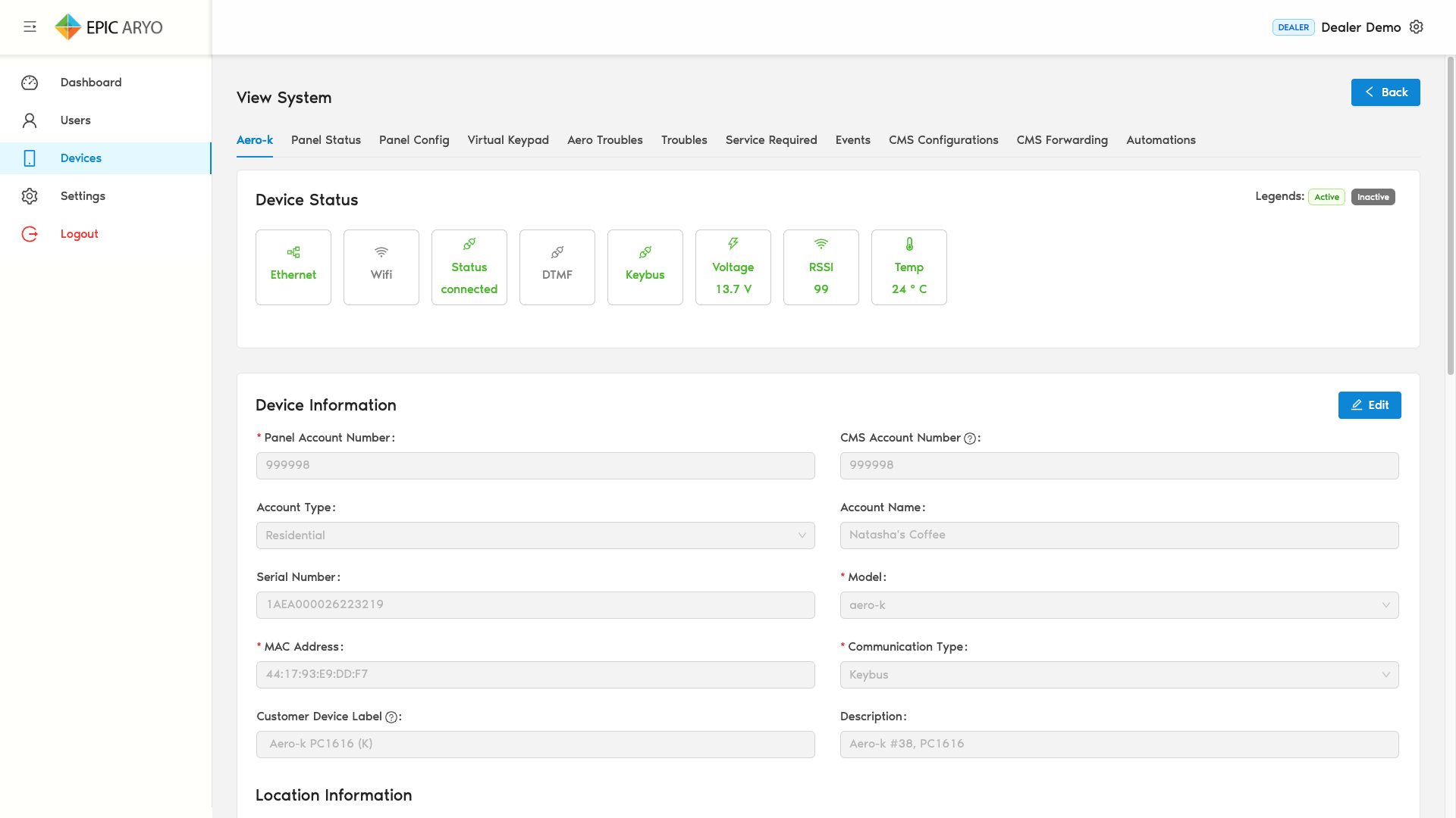 Aryo Cloud Tablet Display