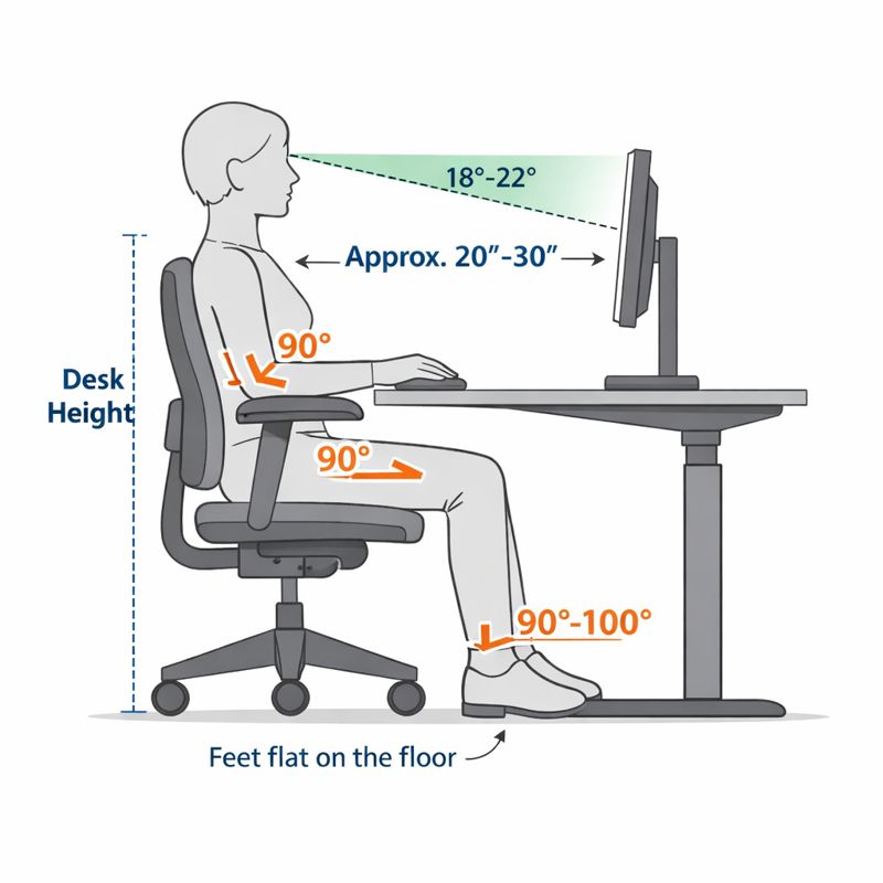 Standard desk height in inches setup