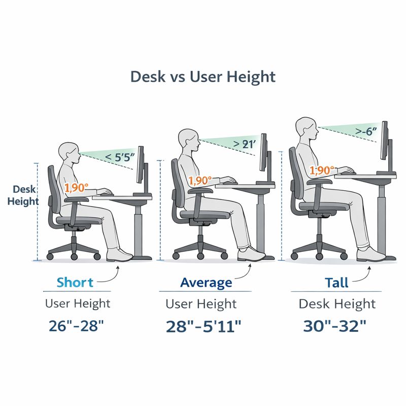 Desk height by user height
