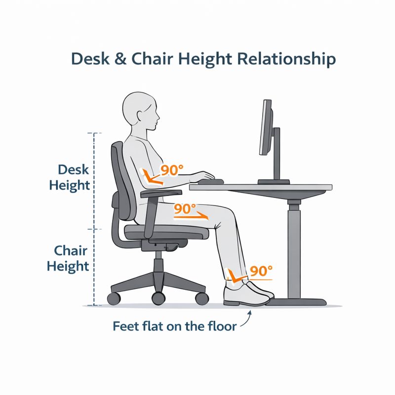 Desk and chair height alignment