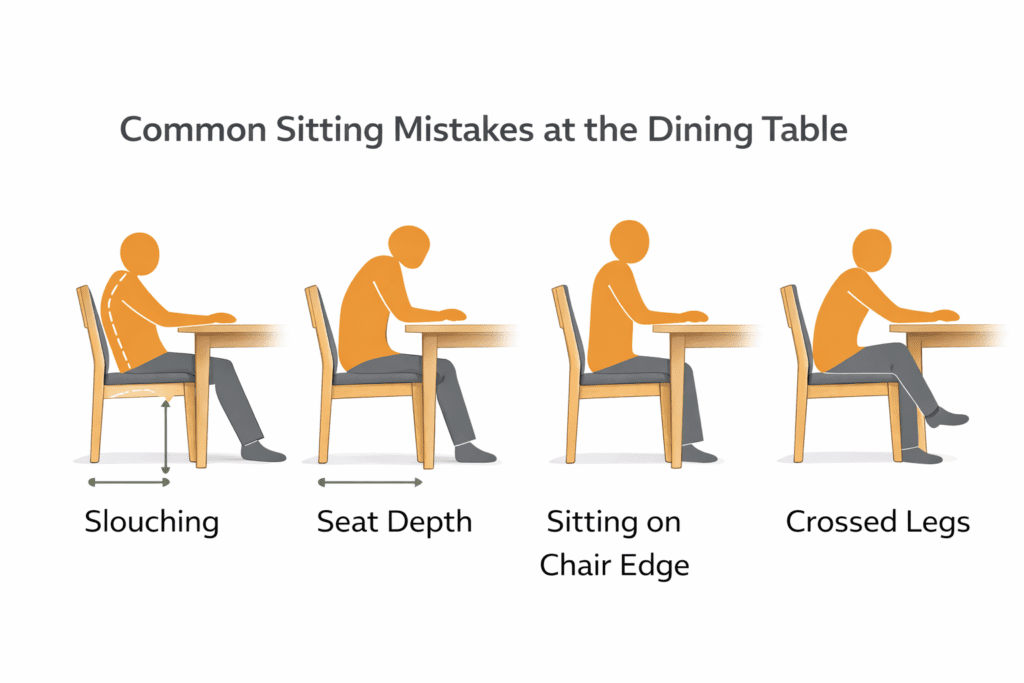 Common dining chair sitting posture mistakes