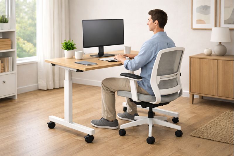 ideal monitor height for ergonomic desk setup
