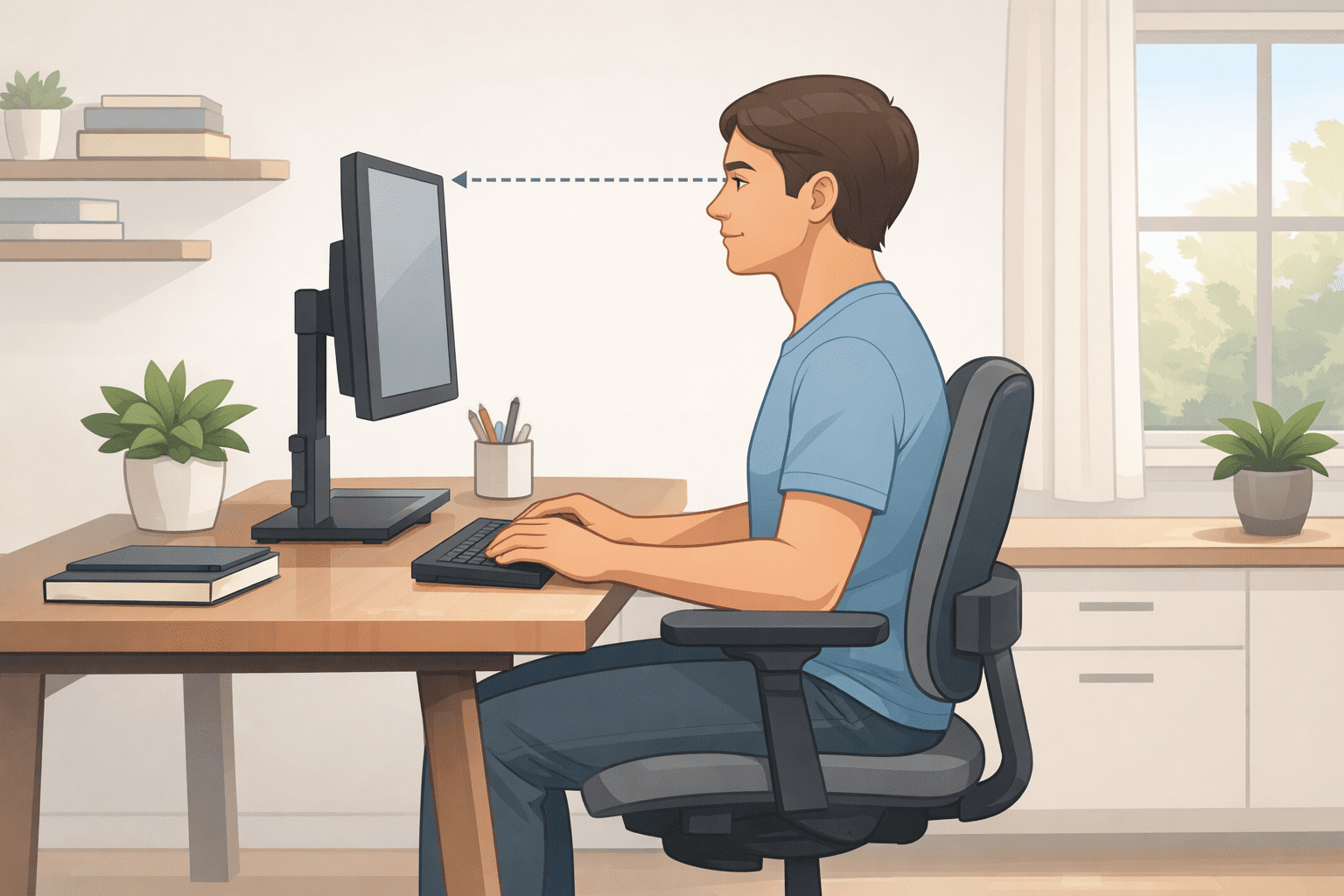 ergo monitor height for ergonomic desk setup