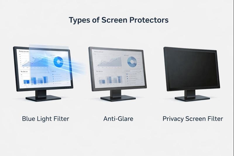 types of screen protectors for eyes on computer monitors