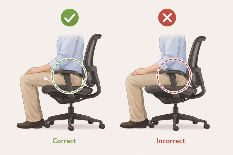 seat depth causing hip pain from sitting