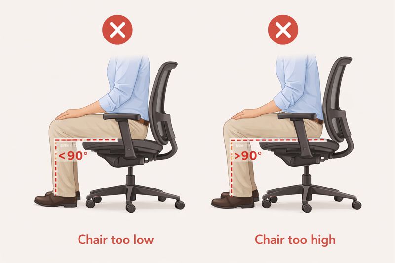 chair height causing hip pain from sitting
