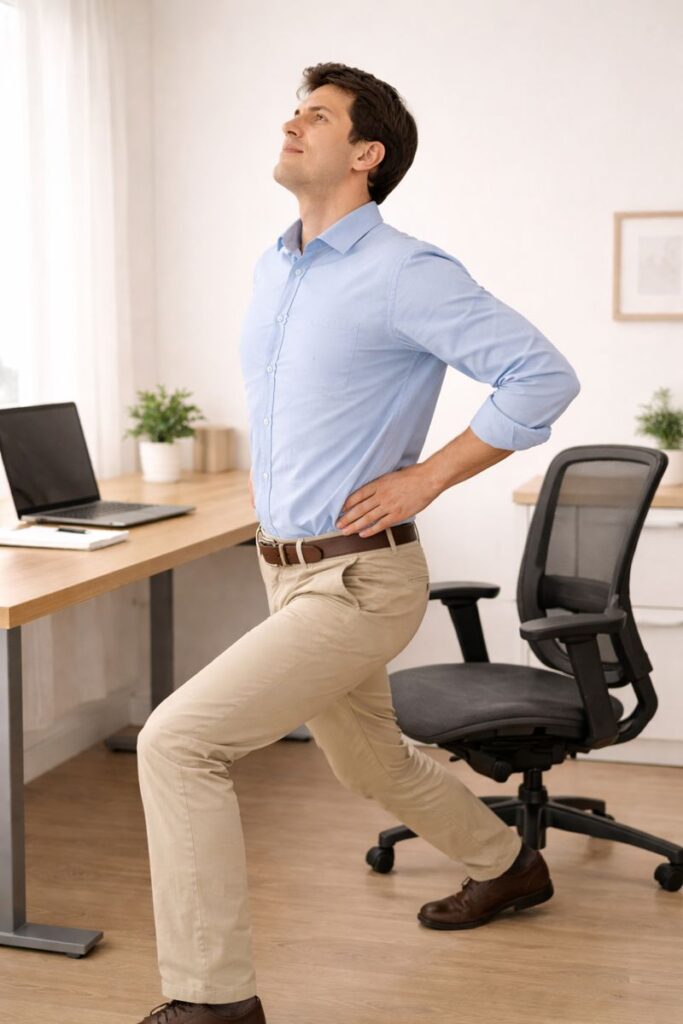 reducing hip pain from sitting with movement breaks