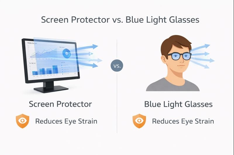 screen protectors vs blue light glasses comparison