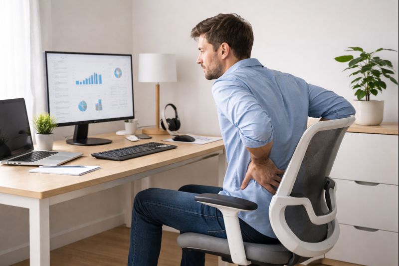 Ergonomic chairs cause back pain when posture and setup are incorrect