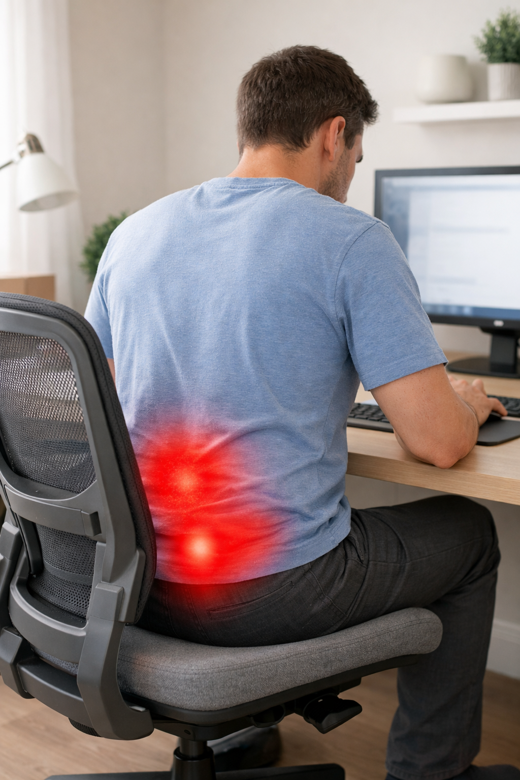 Tailbone pain vs lumbar pain while sitting at a desk