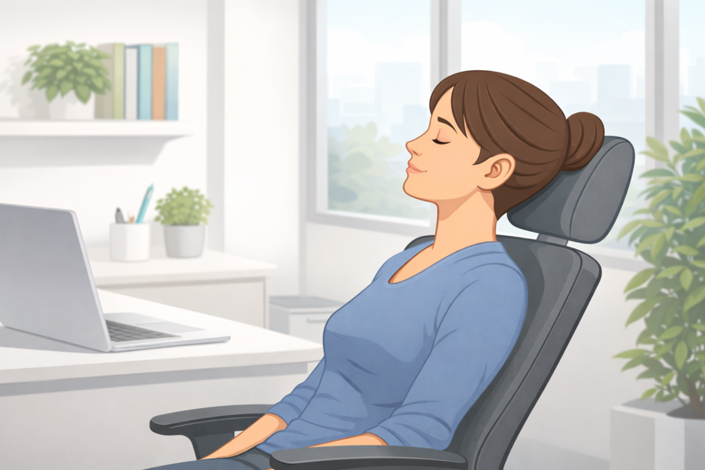 proper headrest use while reclining to reduce neck strain