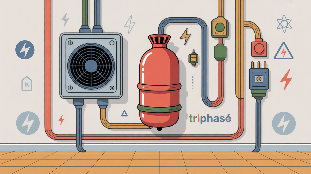 illustration branchement chauffe eau triphasé