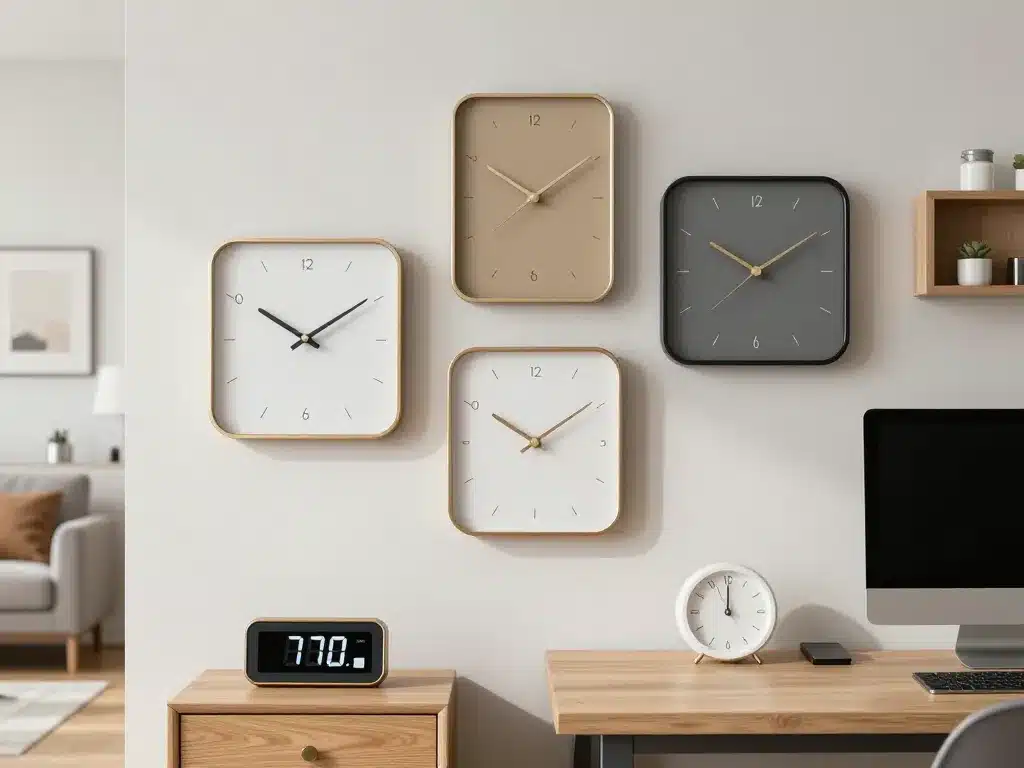 horloge rectangulaire murale, numérique et analogique dans maison moderne