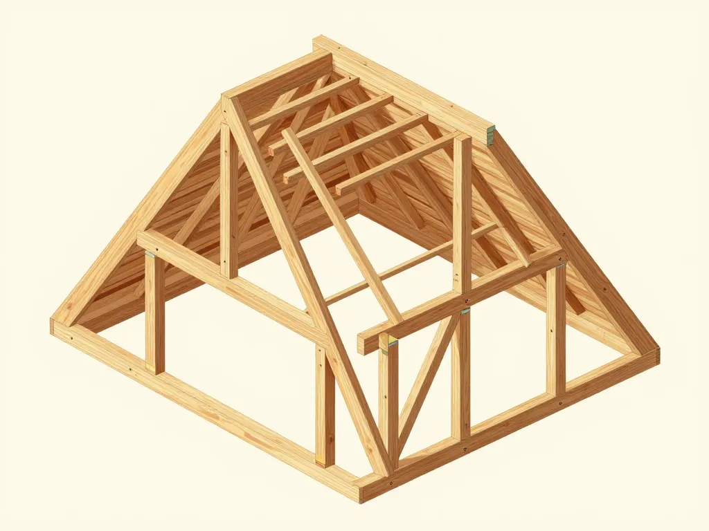 diagramme 3D structure fermette isolation combles perdues fermettes