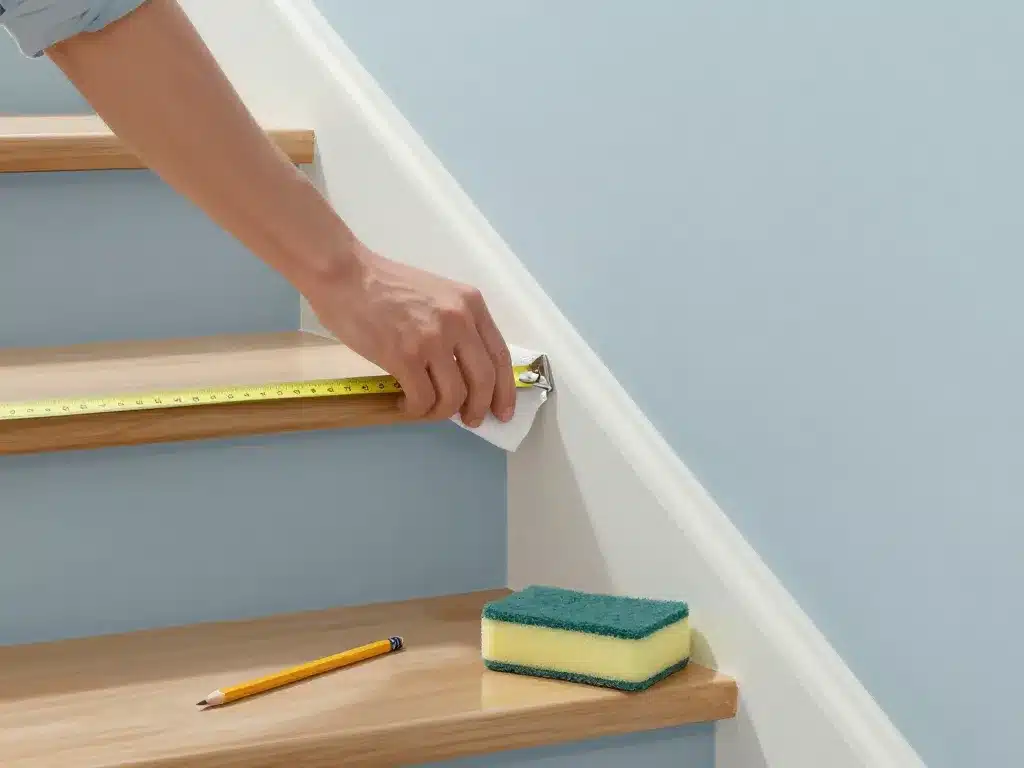 plinthe pour escalier préparation nettoyage mesure mur