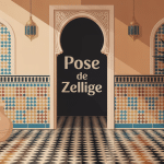 pose zellige sur mur et sol ambiance artisanale