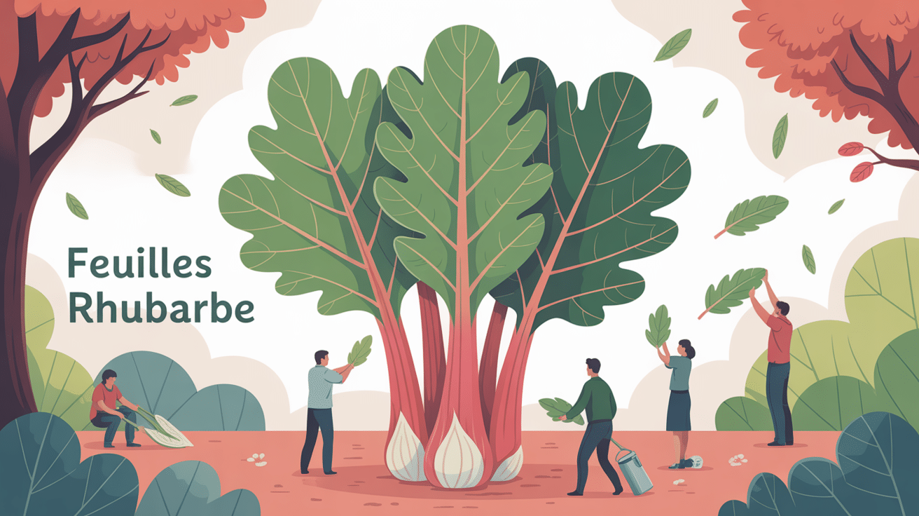 illustration centrale que faire avec les feuilles de rhubarbe