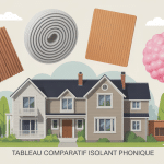 tableau comparatif isolant phonique matériaux différents autour maison