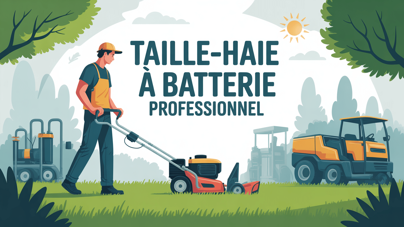 taille haie à batterie professionnel illustration jardinage