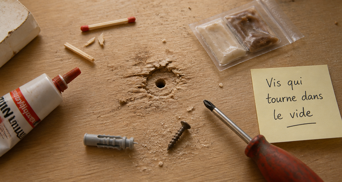 comment serrer une vis qui tourne dans le vide bois