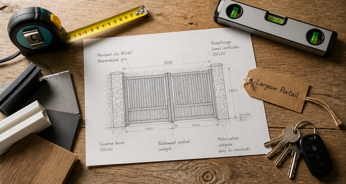 largeur standard portail outils croquis matériaux