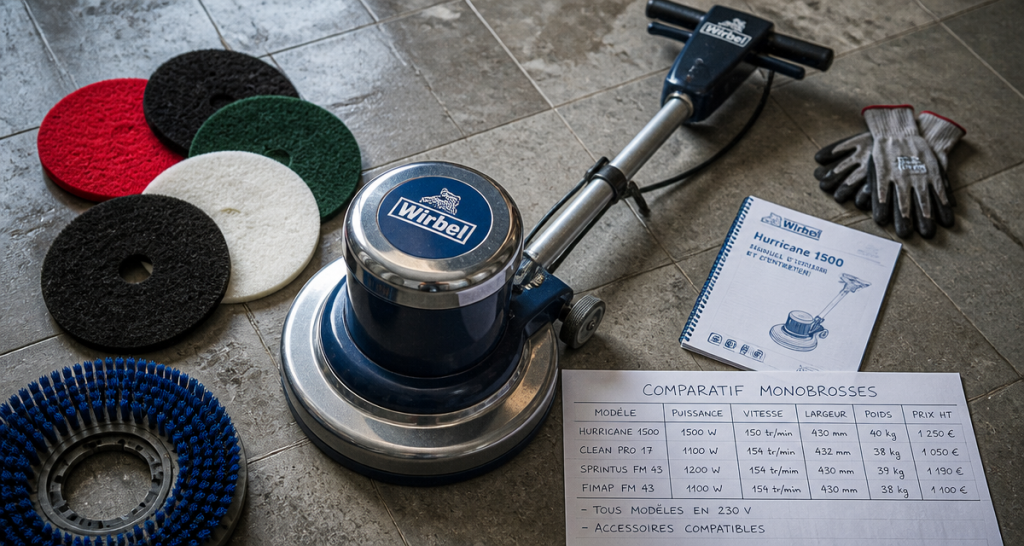 monobrosse prix accessoires et tableau comparatif