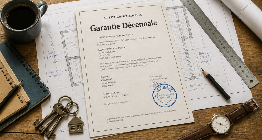 travauxnow garantie décennale attestation plans architecte