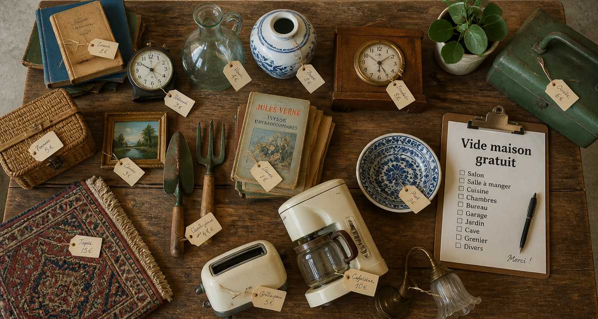 vide maison gratuit objets à valoriser sur table