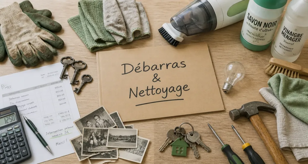 nettoyage debarras objets sur table