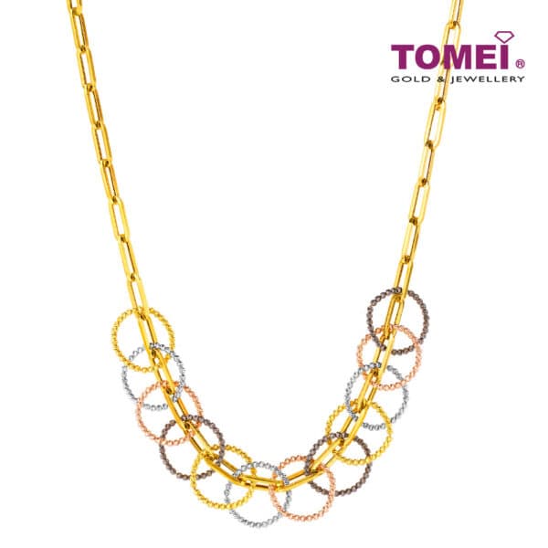 TOMEI Lusso Italia Jolly Halos Collection 4-Tone Necklace, Yellow Gold 916