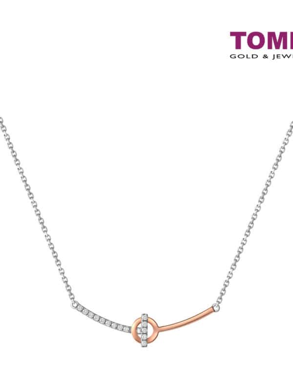 TOMEI Noel Artistry Collection Diamond Necklace, White+Rose Gold 585