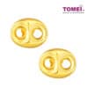 TOMEI Lusso Italia Oval Button Earrings, Yellow Gold 916