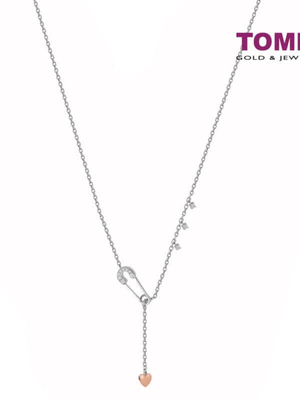 TOMEI Noel Artistry Collection Diamond Necklace, White+Rose Gold 585