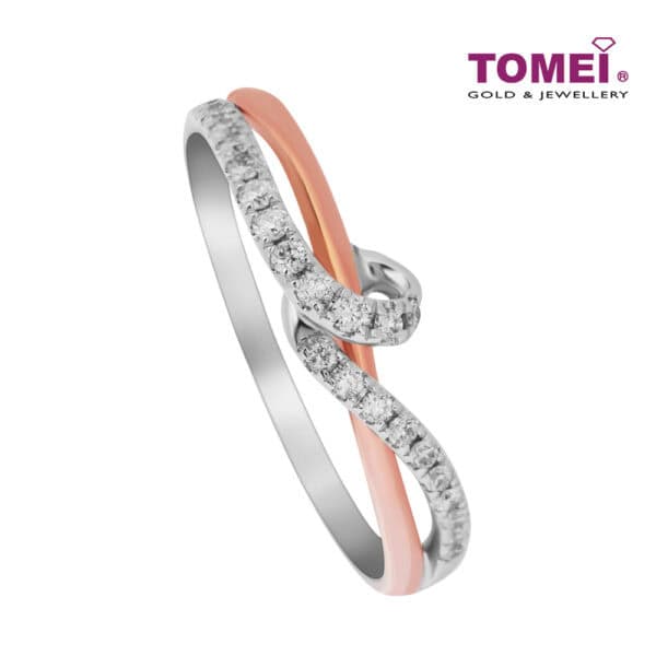 1000px_0055_D60069179 TOMEI Precious Trinity Collection Diamond Ring, White+Rose Gold 585