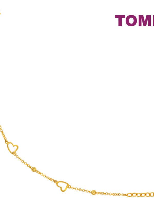 TOMEI Minimalist Heart Bracelet, Yellow Gold 916
