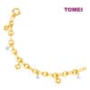 TOMEI Lusso Italia Chain Dual-Tone Heart & Star Bracelet, Yellow Gold 916