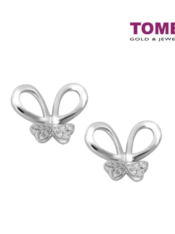 1000x1000__0018_Nocode2_1 TOMEI Butterfly Earrings, Diamond White Gold 585