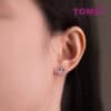 TOMEI Coruscatingly Illustrious Hearts Diamond Earrings, White Gold 585