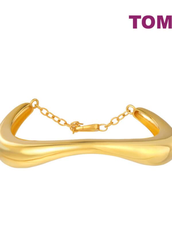 TOMEI Anastasia Sophisticated Curved Bangle, Yellow Gold 916
