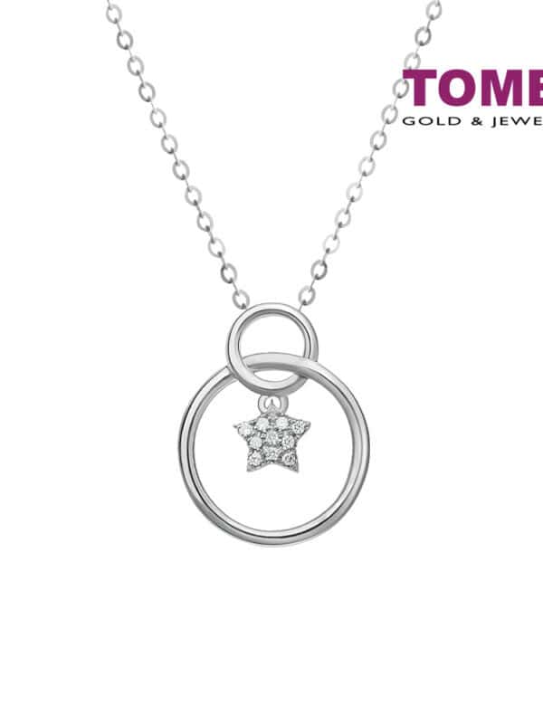 TOMEI A Shining Star Diamond Pendant Set, White Gold (P5692)