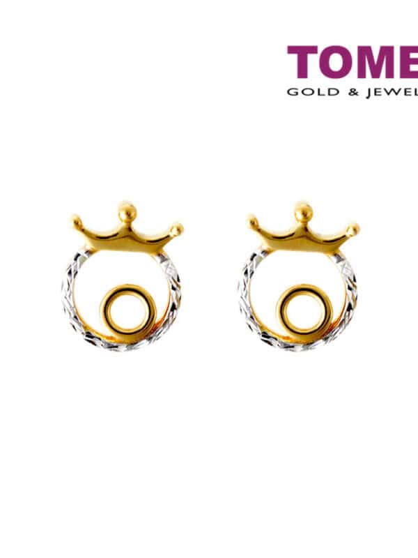 1000x1000px_0014_9Q0264795_3 TOMEI Crown Round Earrings, Yellow Gold 916