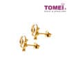 TOMEI Crown Round Earrings, Yellow Gold 916