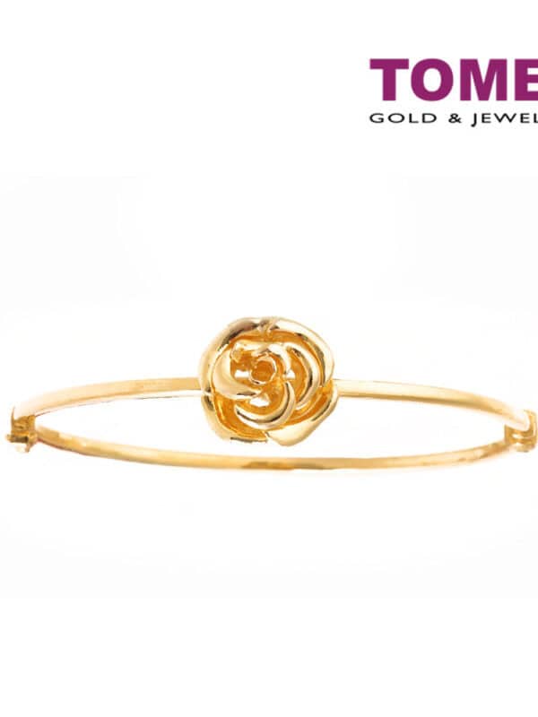 TOMEI Petal of Love Bangle, Yellow Gold 916 (WS-BK1489-1C)