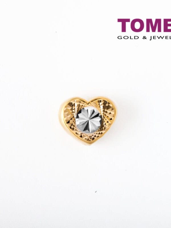 TOMEI Ornately Stellar Aureate Heart Masterpiece Charm, Yellow Gold 916 (TM-PT138-2C)