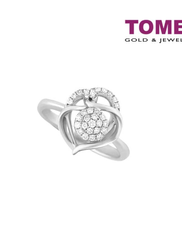 TOMEI Marquetry of Glamorous Sparkles Ring, Diamond White Gold 375 (R3968)