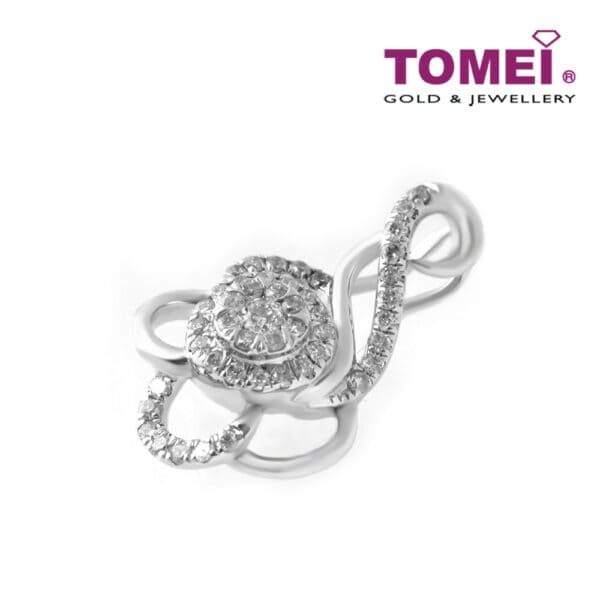 TOMEI Florulent with  Enthralling Splendour Pendant, Diamond White Gold 750 (PD17142)