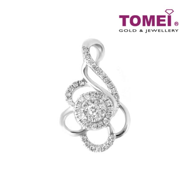 TOMEI Florulent with  Enthralling Splendour Pendant, Diamond White Gold 750 (PD17142)