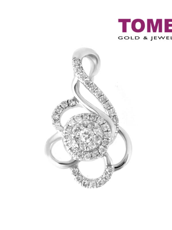 TOMEI Florulent with  Enthralling Splendour Pendant, Diamond White Gold 750 (PD17142)
